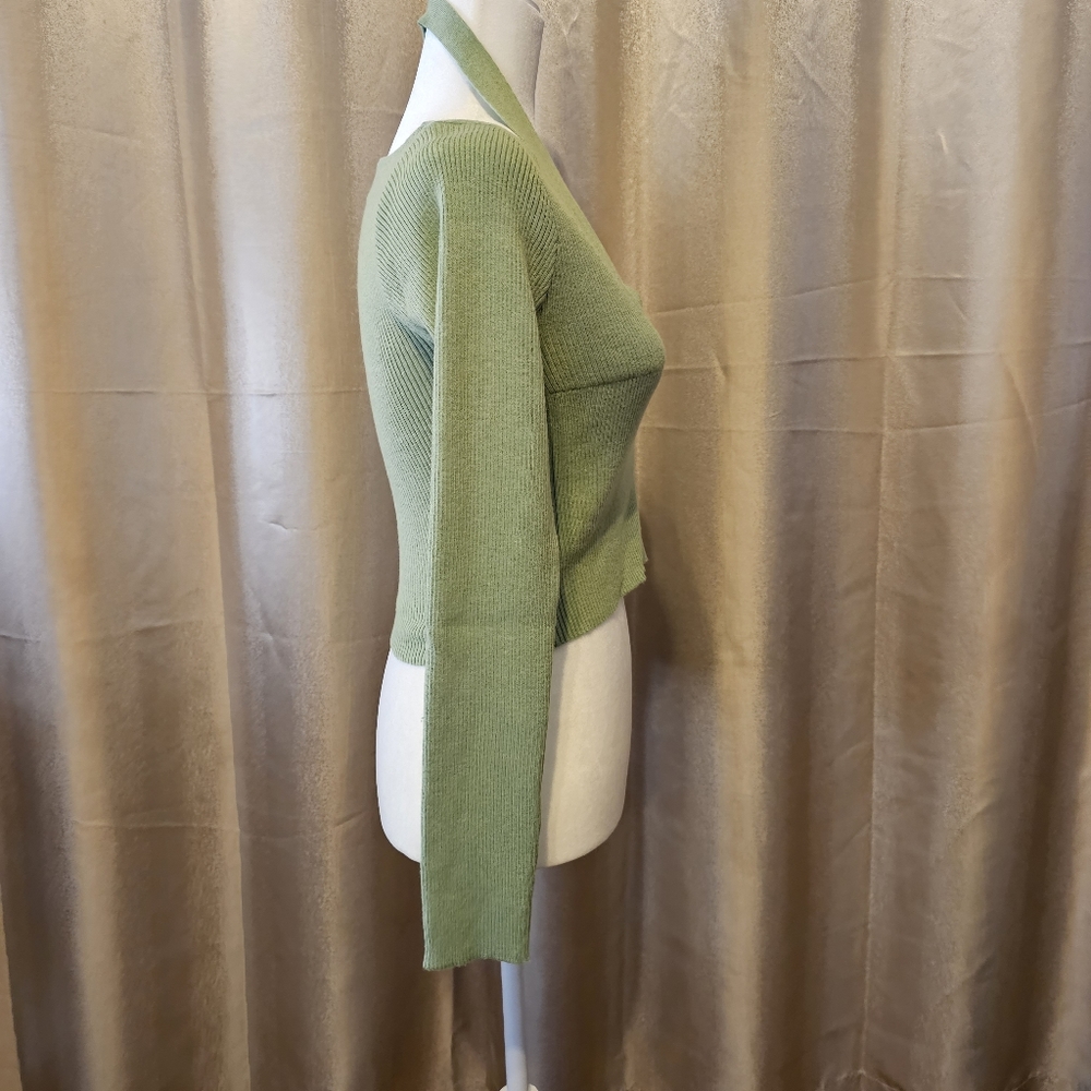 Cider Ribbed Knit Halter Sweater Top - Picture 2 of 4